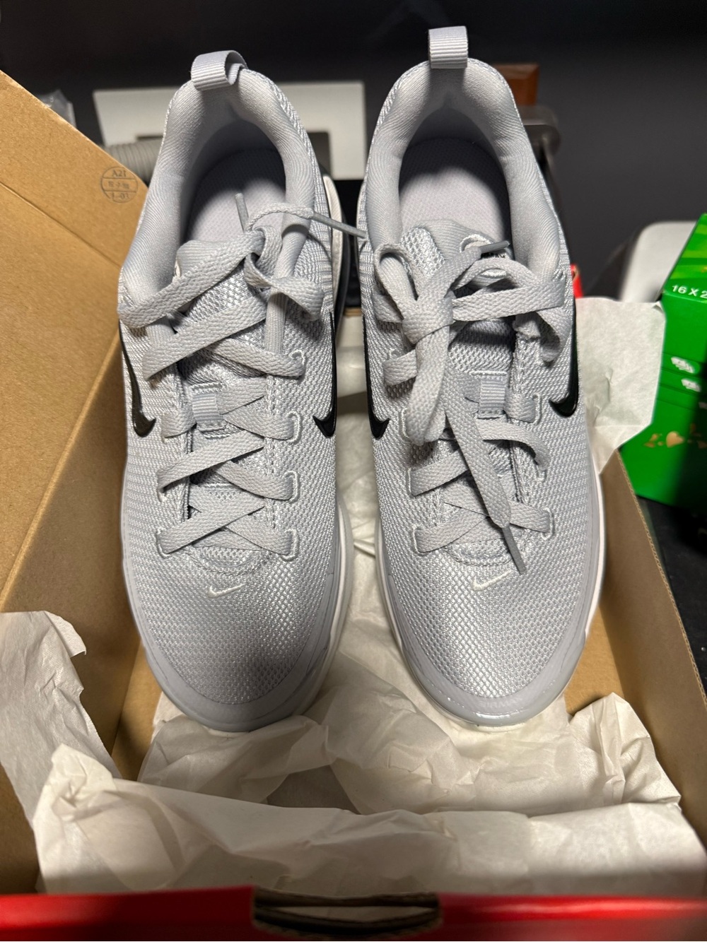 Nike size 5Y Light Gray Mesh Athletic Sneakers Brand new in box